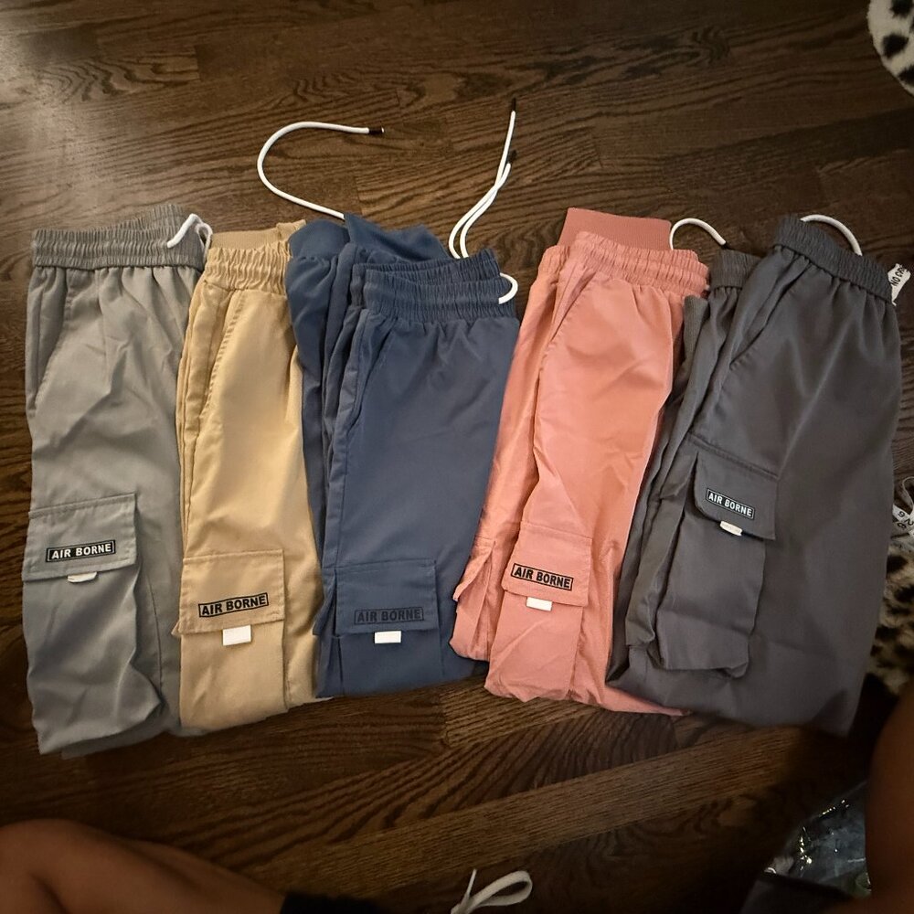 Medium  Airborne Grey Vintage Cargo Pants Baggie Mens Pockets  5 colors Box 6